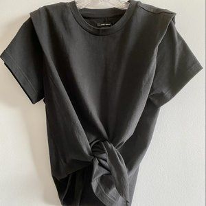 Isabel Marant Zelikia Strong-Shoulder Self-Tie Top NWT